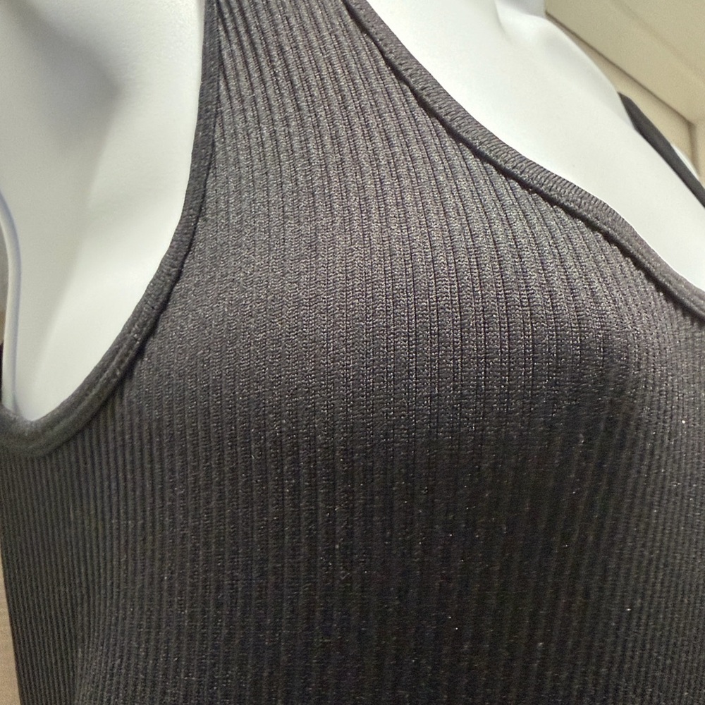 NWOT Black Ribbed Sleeveless Jumpsuit - Picture 3 of 4